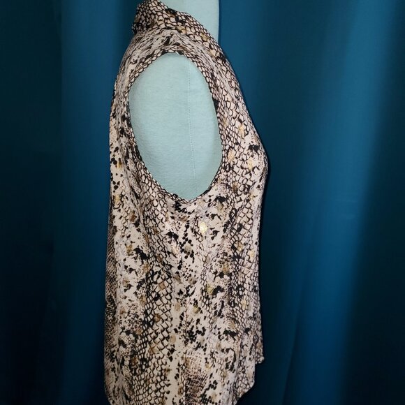 Snakeskin Stretchy w/ gold Metallic blouse – M - Picture 5 of 7